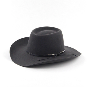 Unisex 9.5CM Wide Brim Cowboy Leather <b>Hat</b> with Bow Striped Style Customizable Winter Spring Church Jazz <b>Wedding</b> Outdoor Scenes - Product Image 3