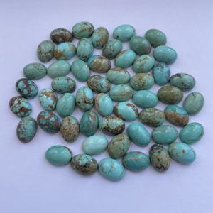8mm 10mm naturel bleu vert Turquoise lisse ovale Cabochon pierres en vrac bijoux natifs pour femmes Semi précieux AAA qualité réel - Product Image 3