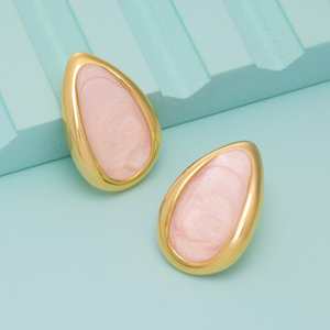 Trendy Religious Stud Earrings 193090 Water Drop Shape Bezel Setting with Copper Zinc Alloy Alloy Main Material for Parties - Product Image 5