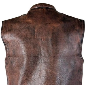 Gilet en cuir véritable pour femme, coupe ajustée, style motard, matelassé, polyvalent, durable, écologique - Product Image 4