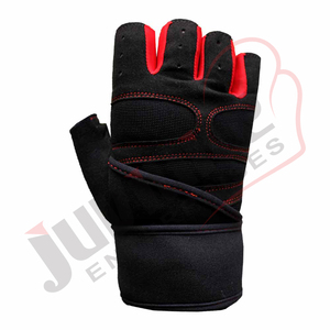 ถุงมือออกกำลังกายหนังระบายอากาศสำหรับผู้ชาย พร้อมสายรัดข้อมือ รองรับการยกน้ำหนัก ใช้สำหรับออกกำลังกายในยิมและฟิตเนส - Product Image 2