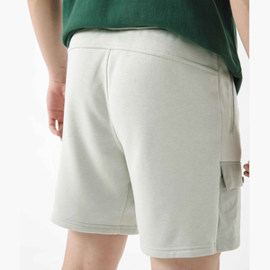 Bermudas informales de mezcla de algodón y cintura media para hombre, OEM, cierre de cintura elástica, patrón sólido, tela de lona tejida - Product Image 5