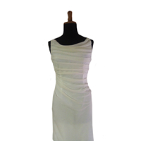 Robe de soirée en satin pour femme, style Empire Romain antique, fabriquée en Italie, Haute Couture, sans manches, maxi, écologique, asymétrique