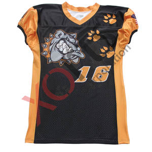 Guantes de fútbol americano sublimados personalizados de alta calidad, Sarga de aparejos con logotipo de nombre de equipo bordado, grupo de edad para niños - Product Image 6