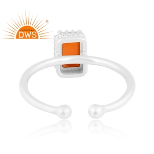 Anillo ajustable de piedras preciosas de cornalina Natural de plata de ley fina de la mejor calidad, joyería personalizada para mujer, regalo para ella - Product Image 4