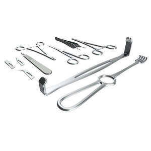 Ensemble de 7 instruments chirurgicaux manuels en acier inoxydable, kit chirurgical certifié CE, utilisation hospitalière, garantie 1 an par SurgiRight - Product Image 1