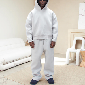 Survêtement 2 pièces en coton et polyester unisexe à manches longues pour un usage quotidien Haut à capuche décontracté Respirant Écologique Séchage rapide Solide - Product Image 6