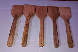 Ustensiles de cuisine en bois massif en bois de hêtre Outils en agate Spatule et cuillères en bois antiadhésives pour la cuisine Ustensiles de cuisine en bois poli - Product Image 2