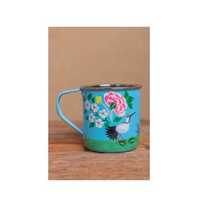 Fournitures de cuisine à domicile de qualité solide tasse imprimée de fleurs fabricant fait à la main meilleure qualité de tasse de boisson en métal à vendre - Product Image 4