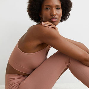 High Quality Custom Women's <b>Summer</b> Sport Style Gym Workout Seamless Knitted <b>Leggings</b> Wholesale Logo Waist <b>Leggings</b> - Product Image 2