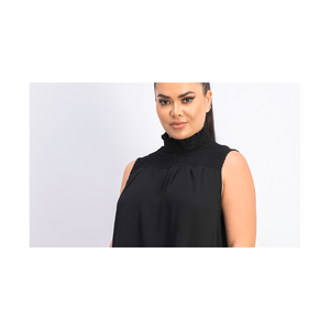 Rachel Roy Top de punto con cuello simulado y fruncido Mindi para mujer, color negro, talla 2, extra grande - Product Image 2