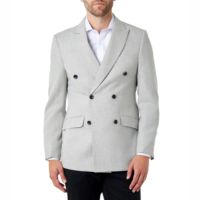Jas Tuxedo Pria 3 Potong Gaya Italia Mewah, Slim Fit, Bahan Wol, Kancing Ganda, Ritsleting, Model Full Half Canvas