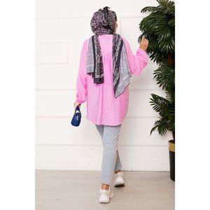Camisa Kimono Casual Rosa con Botones al Frente - Product Image 4