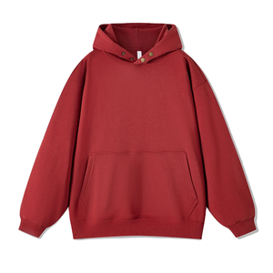 Sweat-shirts à capuche surdimensionnés en polaire d'hiver personnalisés en gros, 4XL unisexe, 380 g/m², matière personnalisée, poche, anti-rétrécissement, fermeture à boutons, sans cordon - Product Image 5