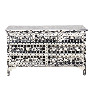 Bone Inlay Drawer Chest Luxurious <b>Moroccan</b> Interior <b>Moroccan</b> Inspired Bone Inlay Dresser Bone Inlay Chest of Drawers for Storage - Product Image 2