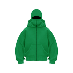 Custom Men's Heavyweight Oversize Doble Zip up Drop Shoulder sudaderas con capucha de los hombres sobre la cara sudaderas - Product Image 5