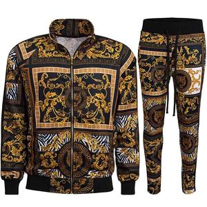 Survêtement de haute qualité pour hommes, ensemble de 2 pièces sublimation, veste à fermeture éclair, bande latérale, cordon de serrage, survêtement - Product Image 1