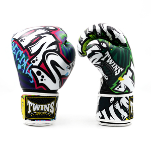 Gants de boxe en cuir de qualité supérieure, différents coloris, avec fermeture auto-agrippante, logo personnalisé, sangles réglables, utilisés pour le Muay Thai - Product Image 1