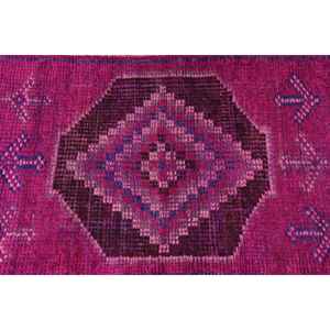 พรมตุรกีวินเทจ ขนาด 2.6x10.1 ฟุต พรมลายจุดสีชมพูม่วง - Product Image 4