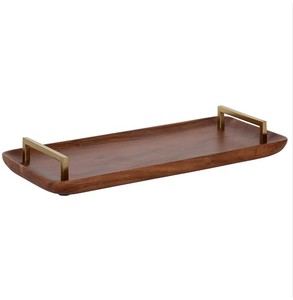 Plateaux finis en bois naturel de meilleure qualité Plateau de service en bois de manguier Plateau décoratif rectangulaire en bois Décor et utilisation de service - Product Image 5