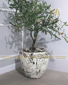 Atlantis AN443H35BLA Modern Design BLACK ANTIQUE Ceramics Home Flower <b>Pot</b> Galvanized for <b>Planting</b> <b>Mini</b> Landscapes Decoration - Product Image 2