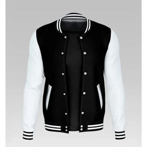 Veste universitaire classique OEM, style streetwear, bomber en toile personnalisé, corps en laine, poignets côtelés, fermeture éclair, broderie contrastée, hiver, XS - Product Image 5