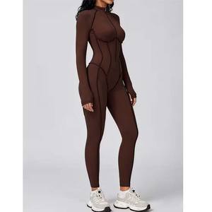 New Solid Color Double-sided Seamless Plus Size High Elastic High Waist Breathable Quick Dry Yoga Running Fitness Suit for Women - Product Image 5