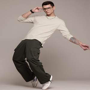 Camiseta de alta calidad con hombros caídos y mangas completas, camiseta de ajuste relajado de algodón puro, ropa de hombre hecha en la India - Product Image 2