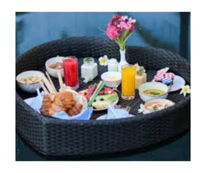 ตะกร้าหวายลอยน้ำสำหรับใส่อาหารเช้าแบบแฮนด์เมดตะกร้าหวายกลางแจ้งสำหรับเสิร์ฟสระว่ายน้ำตะกร้าใส่อาหารเช้าแบบลอยน้ำได้สำหรับรีสอร์ทวิลล่า - Product Image 2