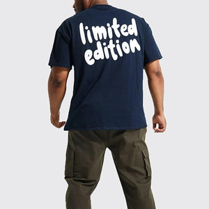 T-shirts personnalisés OEM grande taille pour hommes, séchage rapide, respirants, fitness, col rond, motif uni, poids 220 grammes, impression en relief - Product Image 3