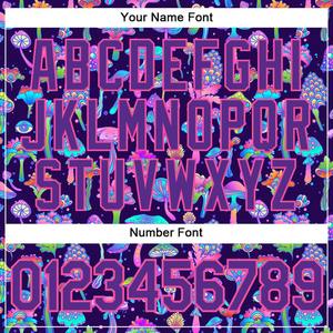 Jersey de béisbol de ropa deportiva impresa en 3D personalizada con diseño floral psicodélico y de setas tela transpirable antibacteriana - Product Image 5