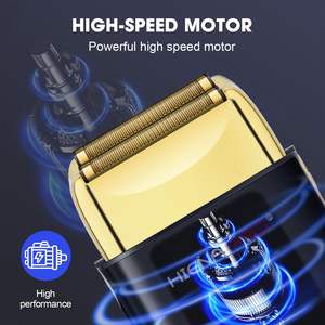 Afeitadora Eléctrica Doble Profesional para Hombre, Afeitadora de Precisión Inalámbrica Recargable por USB, Diseño Desmontable, Pantalla LED, Negro y Dorado, para RV - Product Image 5