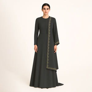 Abaya en Georgette Modeste pour Musulmans Design Traditionnel avec Touche Moderne Grande Taille Respirante pour les Mariages Occasions Spéciales - Product Image 2
