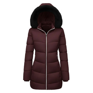 Chaqueta Acolchada Impermeable con Capucha, Corte Ajustado, Cinturón en la Cintura, Logotipo Personalizado, Abrigo Acolchado - Product Image 1