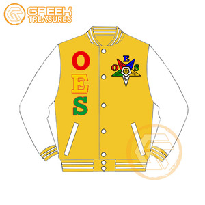 Customized Order Eastern <b>Star</b> Cotton Fleece Embroidered Varsity <b>Jacket</b> OES Breathable Quick Dry Zipper Closure Women <b>Jackets</b> - Product Image 2