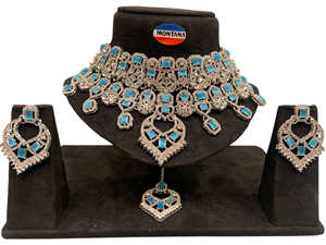 Conjunto de collar de Gargantilla clásico elegante con pendientes para fiesta de boda de mujer y idea de regalo de aniversario - Product Image 2