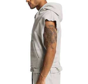 Modern Style Workout <b>Sleeveless</b> <b>Hoodies</b> For Quick Dry Fashionable Lightweight Streetwear Workout <b>Hoodies</b> - Product Image 2