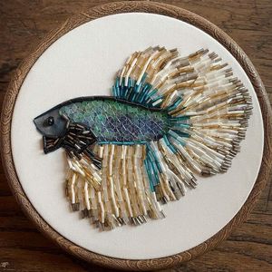 Seed <b>Bead</b> Art Decor Piece Handmade Beaded Home Wall Hanging <b>Large</b> Decorative Seed <b>Beads</b> Embroidery Artwork for Sale - Product Image 2