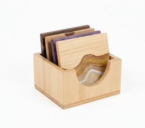 Posavasos de Resina de Madera Duraderos de Diseño |   Resina Epoxi de Madera Hecha a Mano |   Posavasos de Lujo para Bebidas, Impresión y Troquelado para Hoteles y Cafeterías - Product Image 6