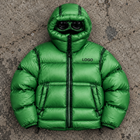 Veste d'hiver matelassée coupe courte coupe-vent à capuche, style streetwear vintage, avec impression à l'encre thermochromique personnalisée et changement de couleur