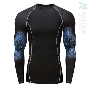 Camiseta de compresión UPF 50 + para hombre, camisa de protección solar para deportes al aire libre, ropa para correr - Product Image 2