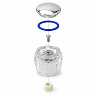 Poignée de robinet en acrylique transparente, bouton rond de remplacement pour robinet mélangeur d'eau chaude
