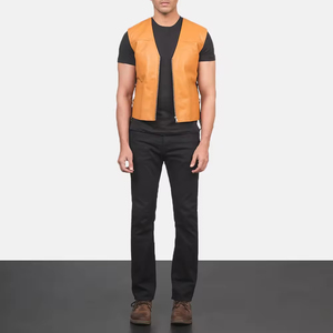 Chaleco de cuero tejido transpirable para hombre/Chaleco de cuero alemán/Chaleco de cuero de vaca genuino para hombre 100% - Product Image 2