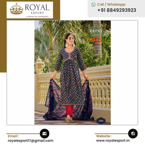 Qualité supérieure Vente chaude Nouveau Designer Feuille Imprimé et Broderie Travail Kurti Pant & Dupatta de l'exportateur indien - Product Image 5