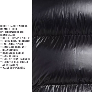 2025 Detachable Custom Embroidery Logo Men's Hooded Custom Warm Thick Outdoor Winter Coat Quilted <b>Padded</b> Bubble Jacket - Product Image 6