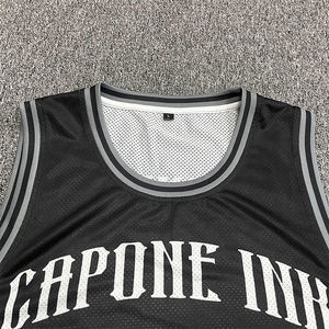 批发 100% 涤纶高品质双面篮球衫定制复古网布双面篮球球衣 - Product Image 3