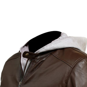 แจ็กเก็ตหนังผู้ชายแขนยาวสีเปล่า - Product Image 5