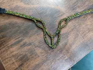 Rub International Rockstone Nuevo estilo Cuero duradero Caballo Browband Logotipo personalizado Diseño de cristal ligero para montar a caballo - Product Image 2