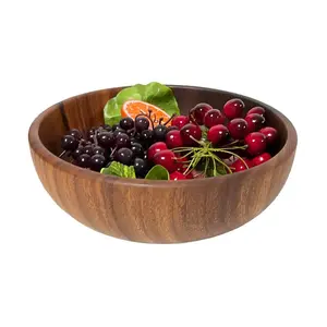 Bol à salade et fruits en bois de manguier 6 \ "8 \" 12.5 \ "emballage personnalisé Acacia naturel pour la préparation des aliments - Product Image 1