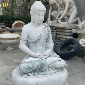 Hand Carved Large White Stone Marble Religious <strong>Buddha</strong> <strong>Statue</strong> Sculpture For Outdoor Garden Temple And Home Decor - Product Image 4